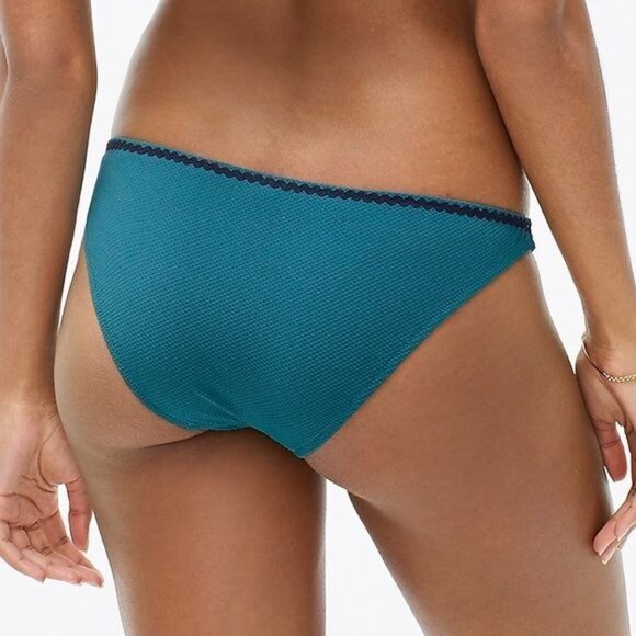 J. Crew Bandeau Ruffle Lowrider Bikini w/ Rickrack, Spicy Jade Size XL NWT - Picture 6 of 10